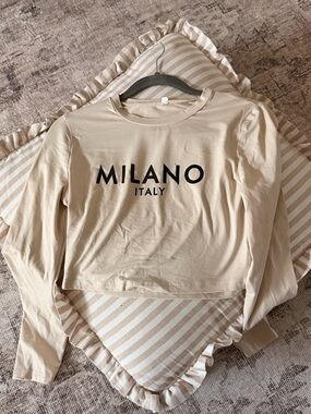 Women's Long Sleeve Tee - Cream